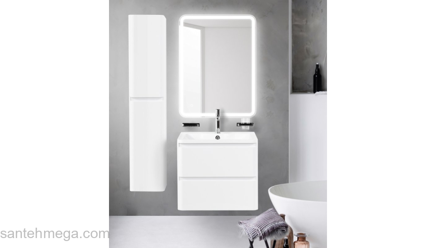 Тумба под раковину подвесная BELBAGNO ALBANO-700-2C-SO-BL Bianco Lucido. Фото