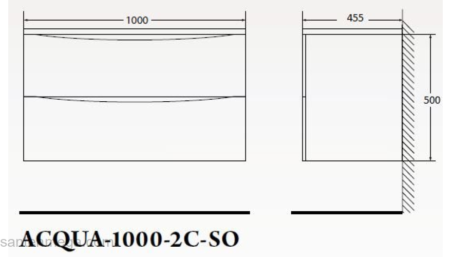 Тумба под раковину подвесная BELBAGNO ACQUA-1000-2C-SO-BL Bianco Lucido. Фото