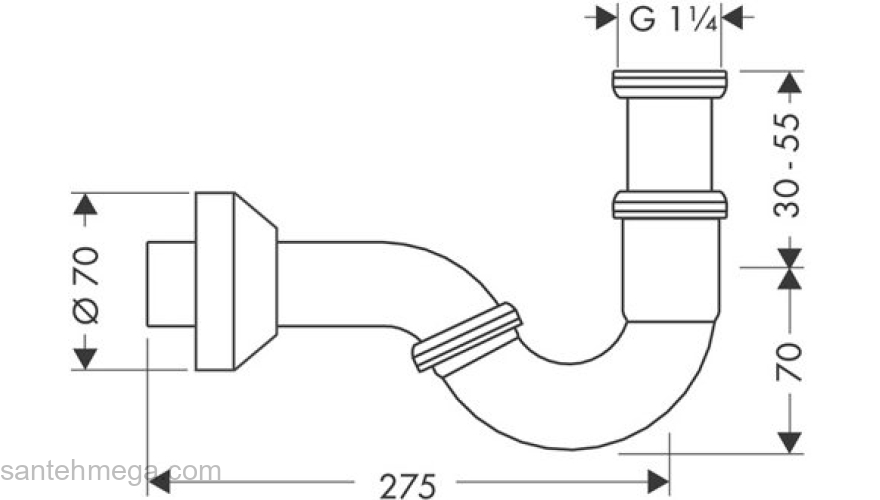 Сифон для биде Hansgrohe 55237000. Фото