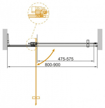 Душевая дверь CEZARES Slider SLIDER-B-1-80/90-GRIGIO-Cr. Фото