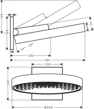 Верхний душ Hansgrohe Rainfinity 360 1jet 26230000. Фото