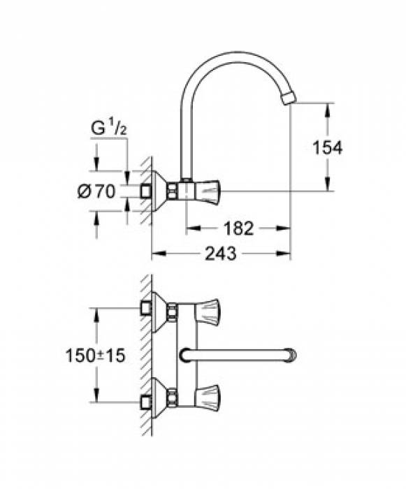 Смеситель для мойки GROHE Costa 31191001. Фото