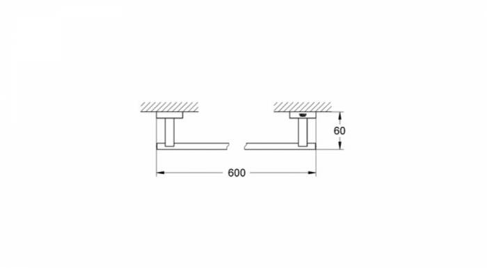 Полотенцедержатель GROHE Essentials Cube 40509001 для ванной комнаты. Фото