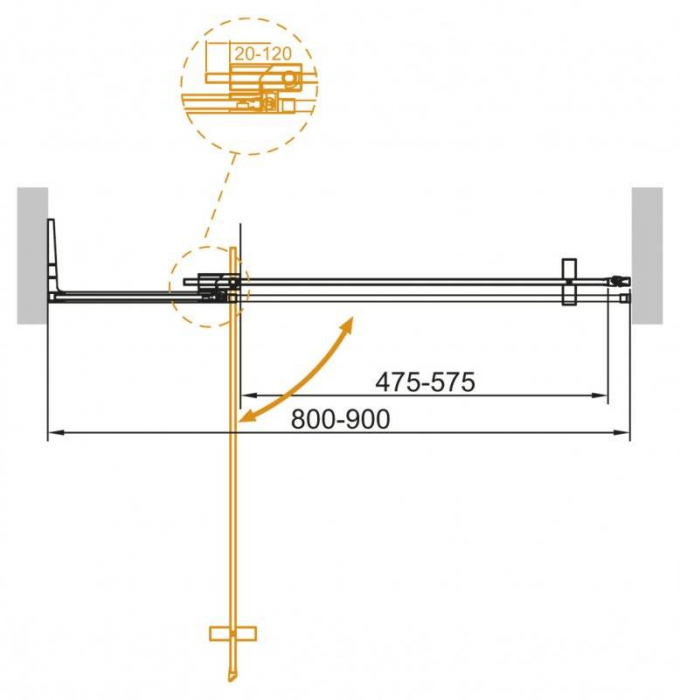 Душевая дверь CEZARES Slider SLIDER-B-1-80/90-GRIGIO-Cr. Фото