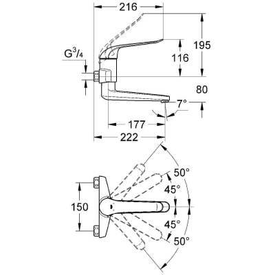 Смеситель для раковины GROHE Euroeco Special 32772000. Фото