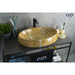 Раковина накладная GID Mnc164 59х40 54406 Под камень. Глянцевый Раковина накладная GID Mnc164 59х40 54406 Под камень. Глянцевый. Фото