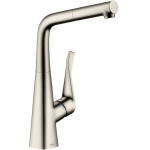 Смеситель для кухни с выдвижным душем Hansgrohe Metris сталь 14821800 Смеситель для кухни с выдвижным душем Hansgrohe Metris сталь 14821800. Фото